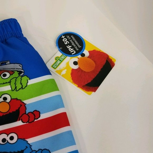 Sesame Street Infant Boys 3/6 Months Swimsuit UPF 50+ Board Shorts Swim Elmo New - Picture 5 of 12
